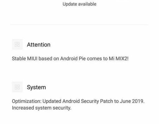 گوشی  Mi MIX 2 شیائومی آپدیت پایدار اندروید 9 را دریافت کرد